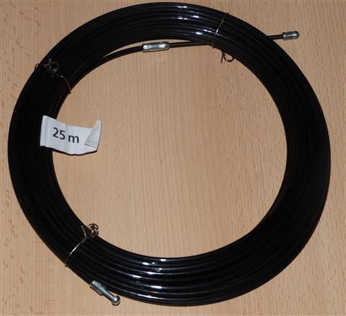 Einziehdraht Nylon 25m schwarz / Kabeleinziehhilfe stark 4mm (6916#