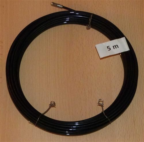 Einziehdraht Nylon 5m schwarz / Kabeleinziehhilfe stark 4mm (6912#