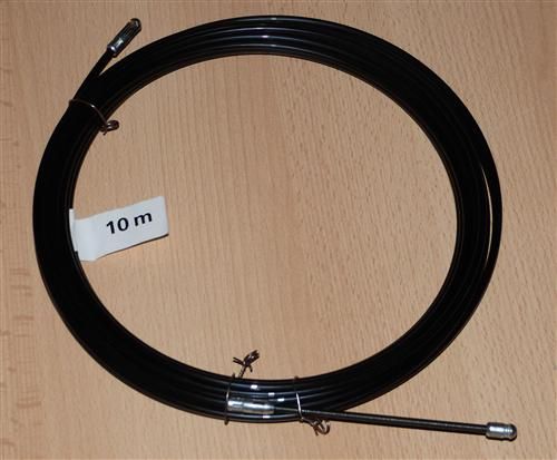 Einziehdraht Nylon 10m schwarz / Kabeleinziehhilfe stark 4mm (6913#