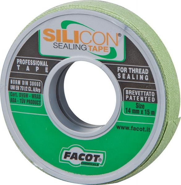Gewindedichtband Facot® Silicon Tape 14mm x 15m x 0,1mm (11418#
