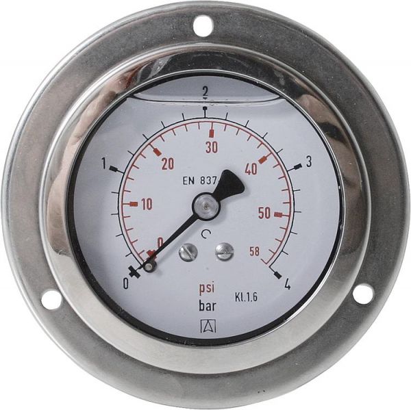Glyzerin Manometer 0 bis 100 Bar axial Ø 68 mm 1/4&quot;AG Schalttafeleinbau (11109#