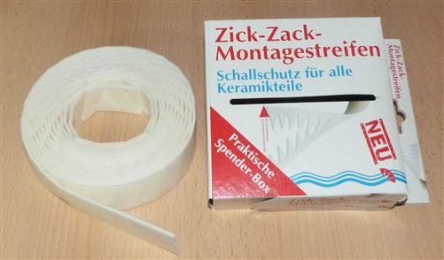 Schallschutz-Zick-Zack-Montagestreifen für Keramikteile 9m Spenderkarton (7643#