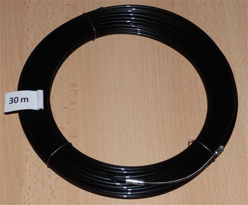 Einziehdraht Nylon 30m schwarz / Kabeleinziehhilfe stark 4mm (6917#