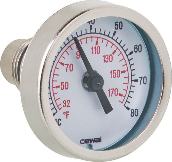 Bimetallthermometer Ø41mm x30mm Tauchhülse 0°- 80°C / 3/8Zoll (11027#
